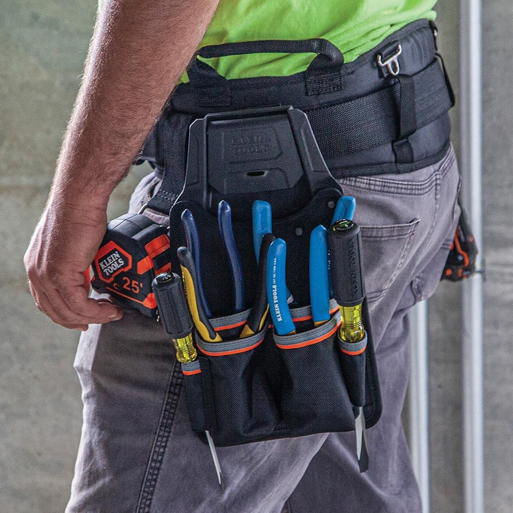 55918 Tool Belt, Electrician Belt Medium Black