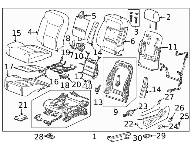Genuine GM Shale Front Head Restraint 23174197