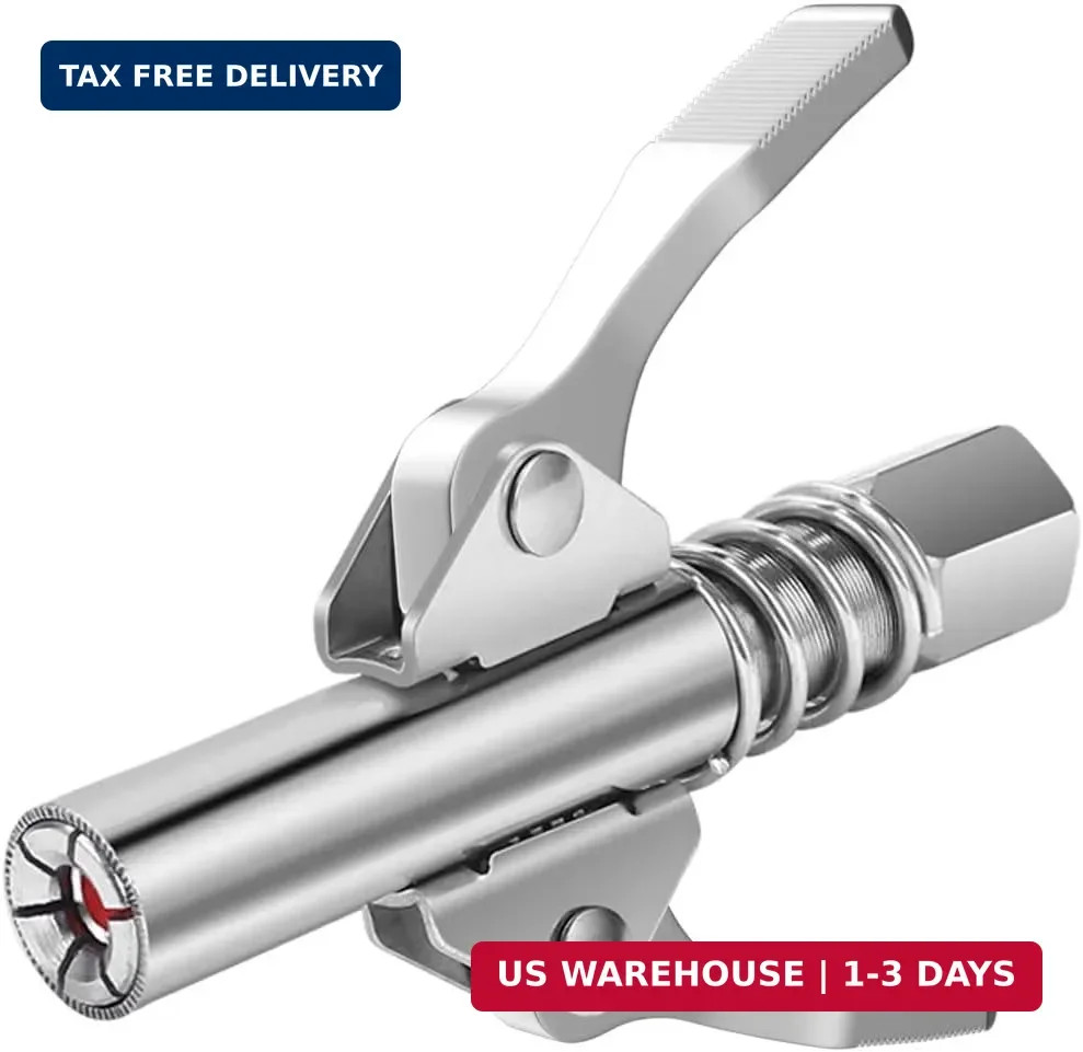 Grease Gun Coupler, Quick Locking Grease Gun Tip, 6 Thickened Jaws Locking, High