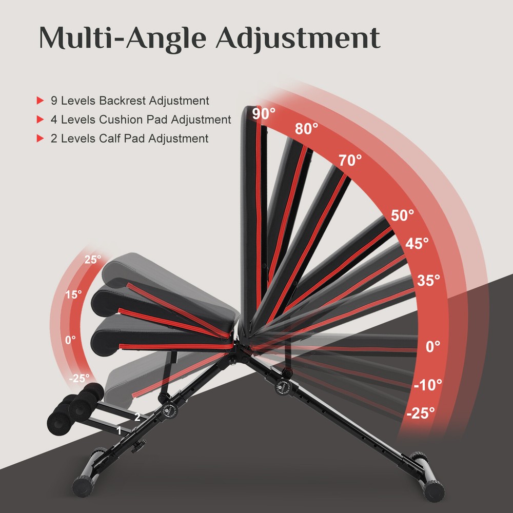 Adjustable Foldable Weight Bench for Home Gym Strength Training Workout Bench