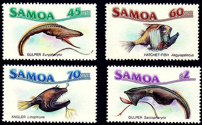 👉 SAMOA 1987 deep ocean FISH MNH postfrisch  Marine life