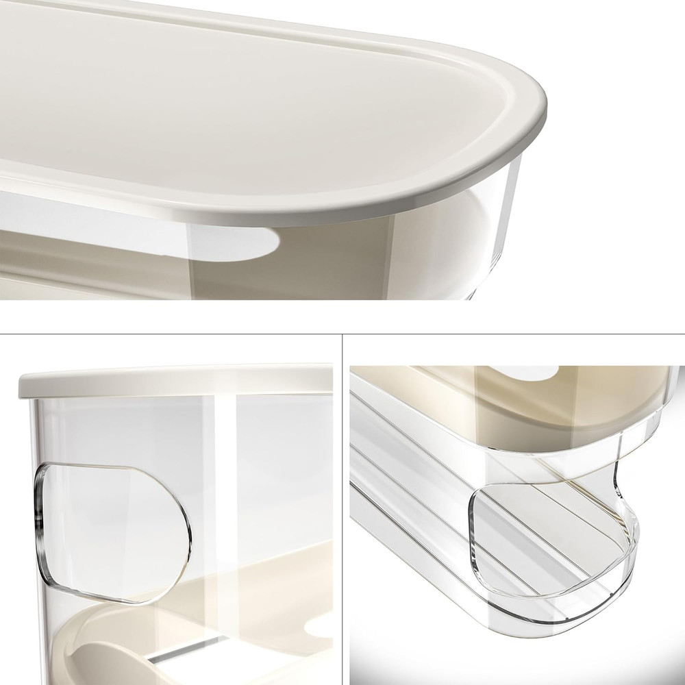 Erichbow Auto Rolling Fridge Egg Organizer, Space Saving Eggs Dispenser for Refr