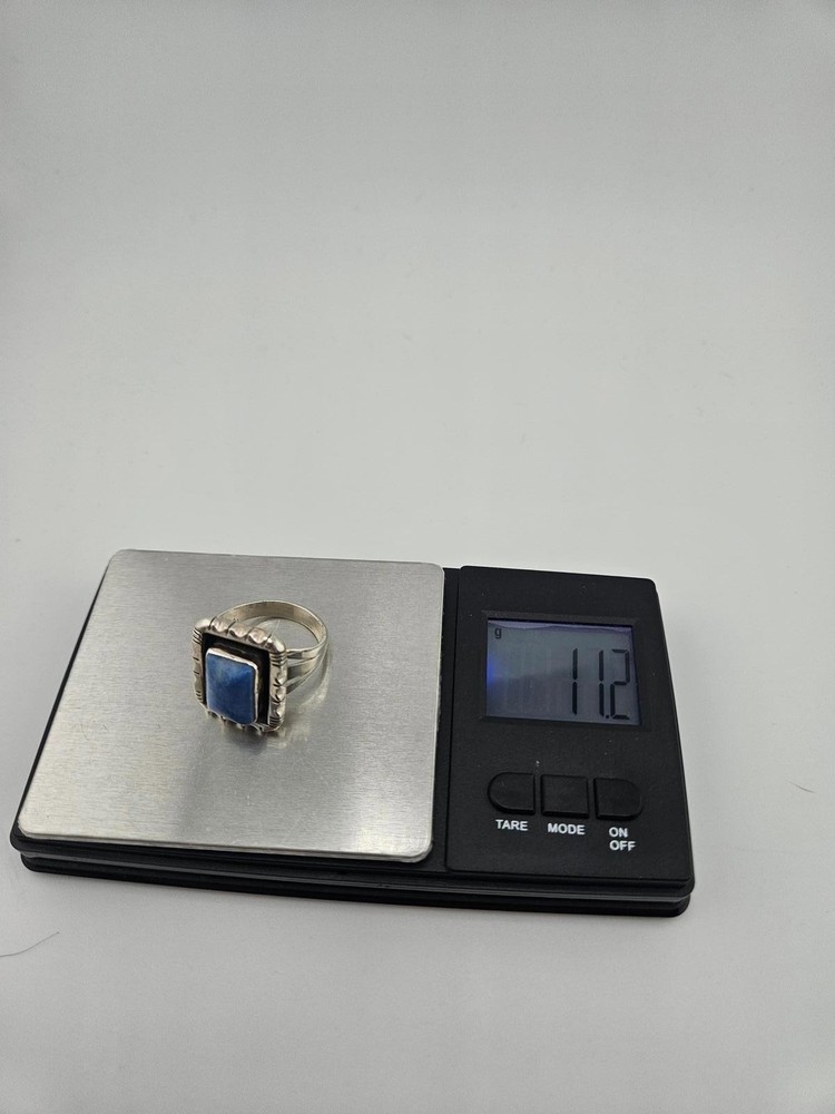 Sterling Silver Ring with Blue Stone
