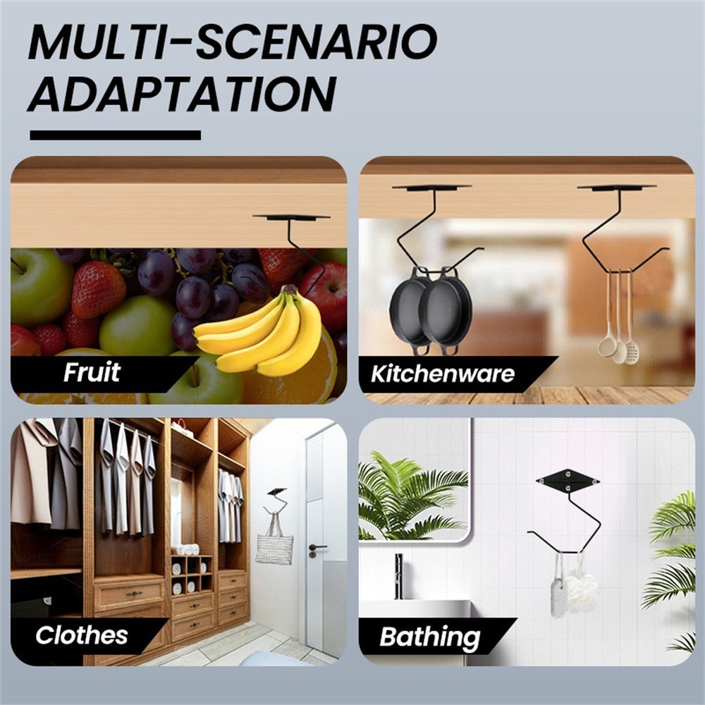 Heavy Duty Foldable Metal Hook for Kitchen Bananas and Home Organization
