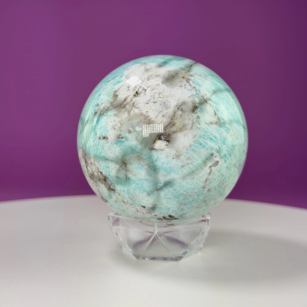 Amazonite Sphere (Includes Acrylic Stand), 1.9 Pounds