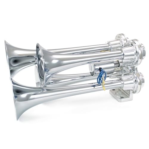 Bullet Air Horn Only - 4 Chrome Trumpets
