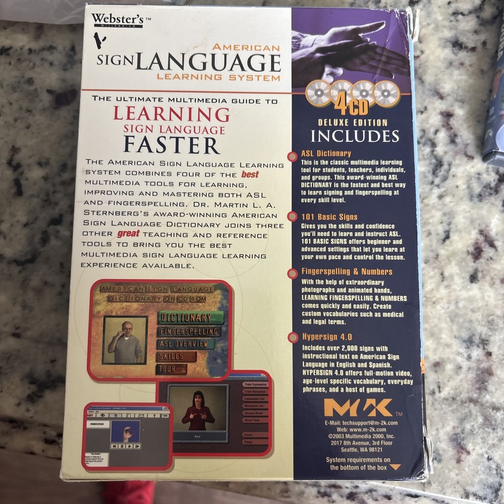 Multimedia 2000 American Sign Language Learning System (Windows) - 4 Pack cd