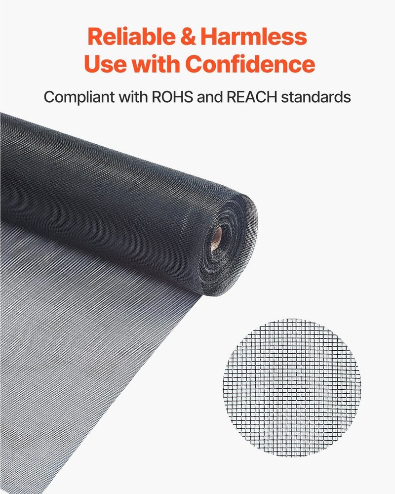 Sturdy Fiberglass Window Mesh 100ft x 48in Replace Easy Install