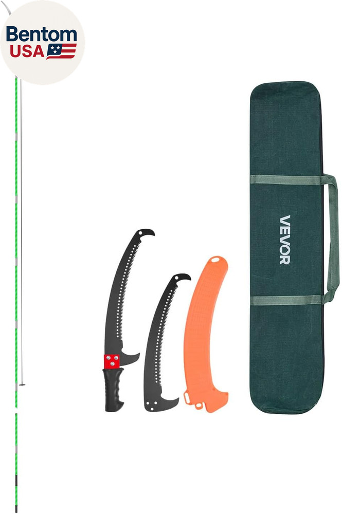 Manual Pole Saw, 3.87-27 Ft Extendable Pole Tree Pruner with Scissors, Sharp 65M