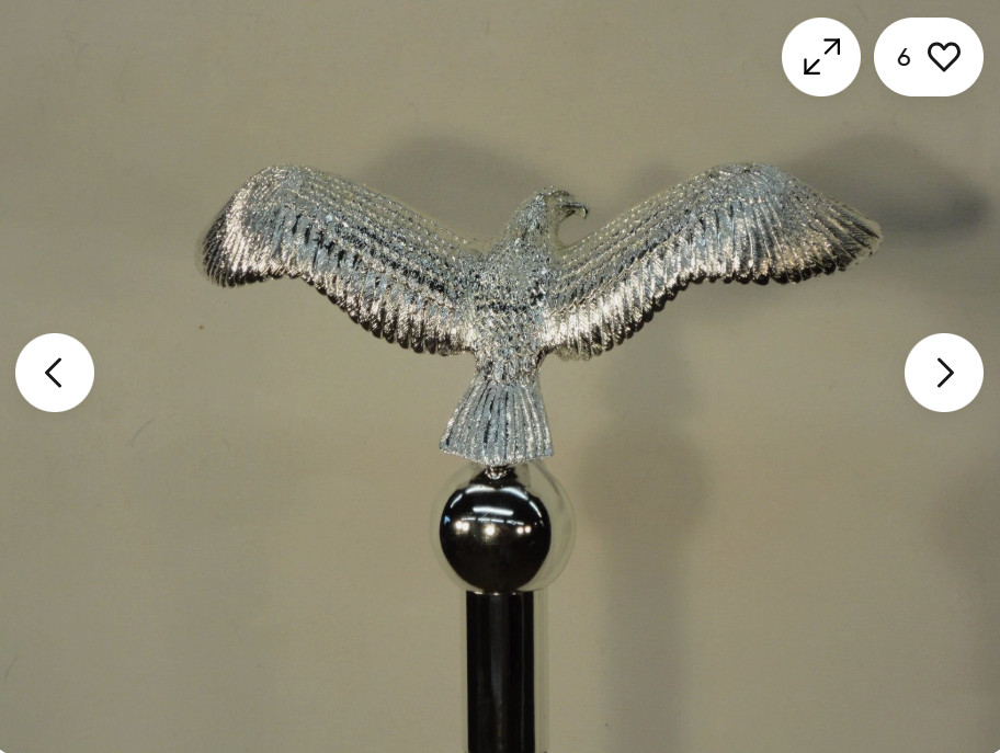 Eagle Classic 8 1/2" Flying Chrome Indoor Parade Flagpole Ornament ABS Plastic