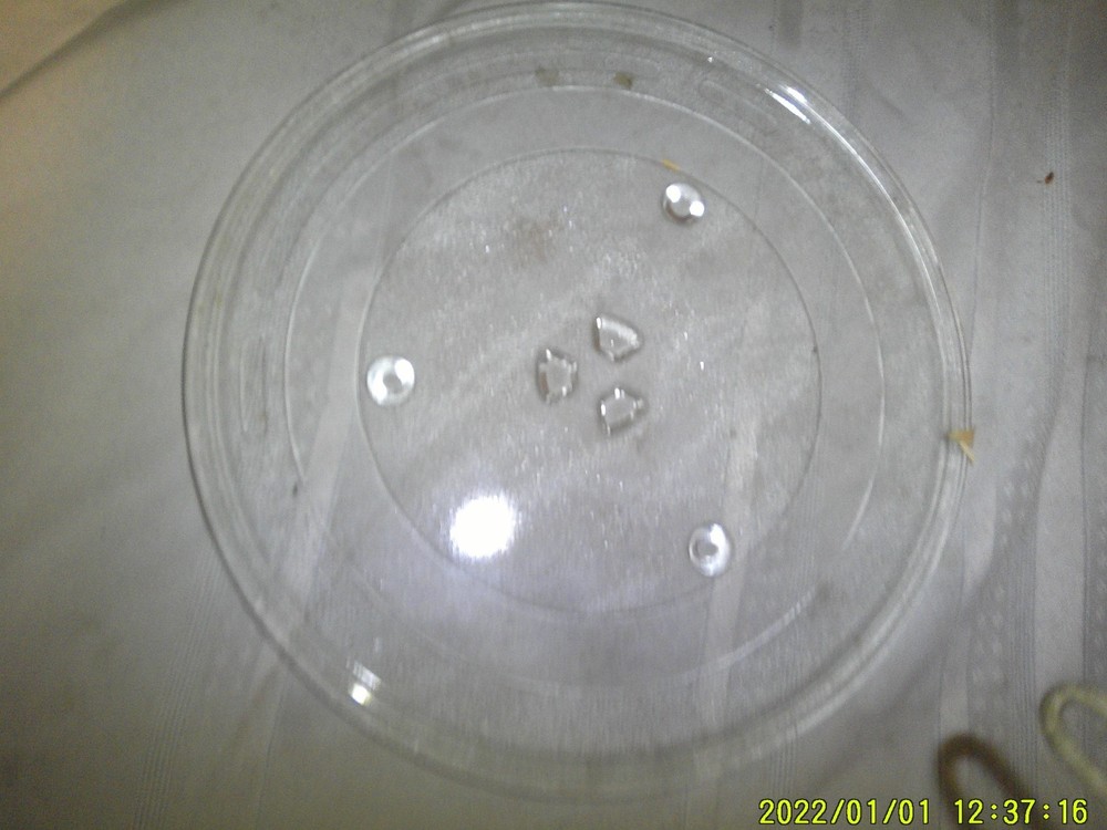 ROUND CLEAR GLASS MICROWAVE ROTARY PLATE