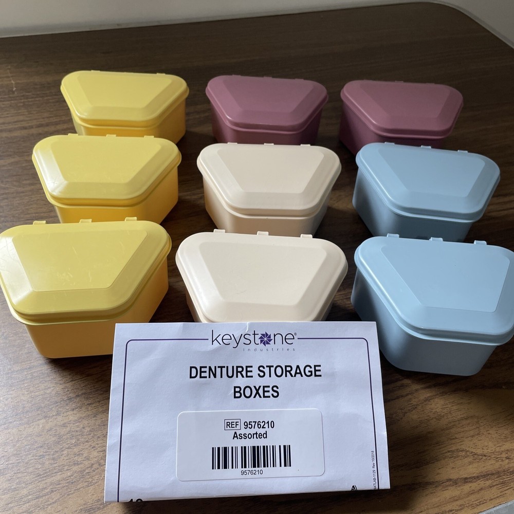 Denture Storage Box - Assorted Colors - Plastic - By Keystone