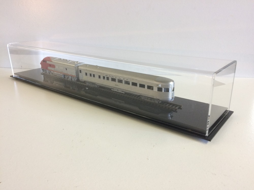 Train Display case HO scale 24" long with black acrylic base