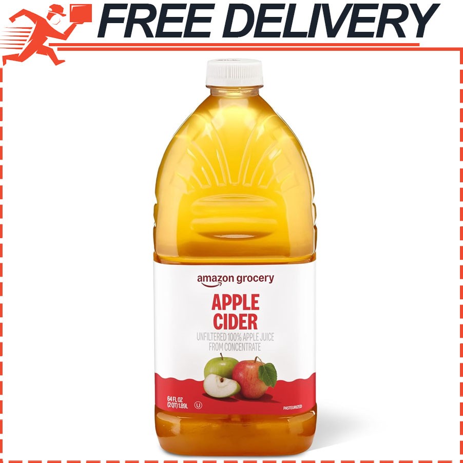 Amazon Grocery, Apple Cider, Unfiltered 100% Apple Juice, 64 Fl Oz