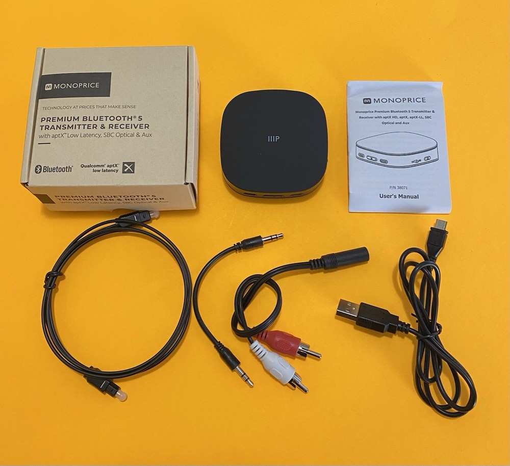 New Monoprice Premium Bluetooth 5 Transmitter & Receiver With aptx HD, aptX