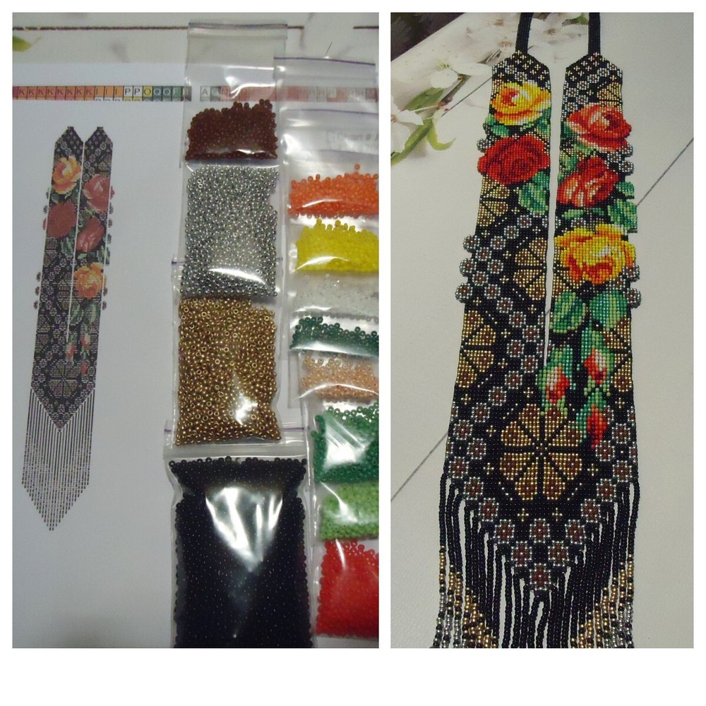 Kit for making a necklace gerdan. Beading Loom Pattern. #C21