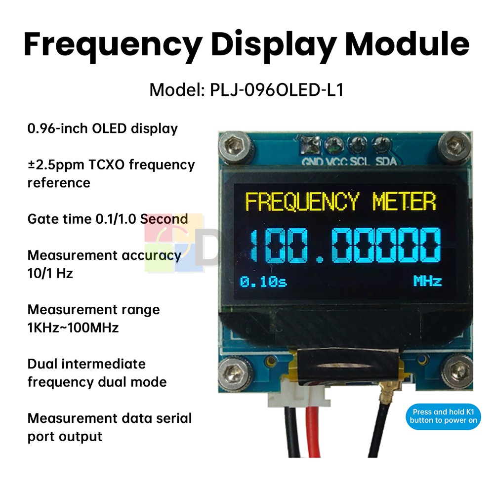 1KHz-100MHz RF Signal Frequency Counter 0.96inch OLED Display Frequency Module