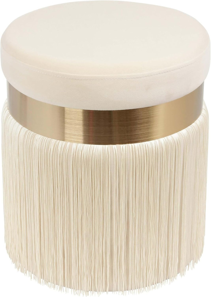 Melody Tasseled Ottoman (Cream)