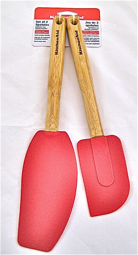 🎁 KitchenAid EMPIRE RED Bamboo Silicone Mixing Spatula MIXER BOWL SCRAPER 🎁