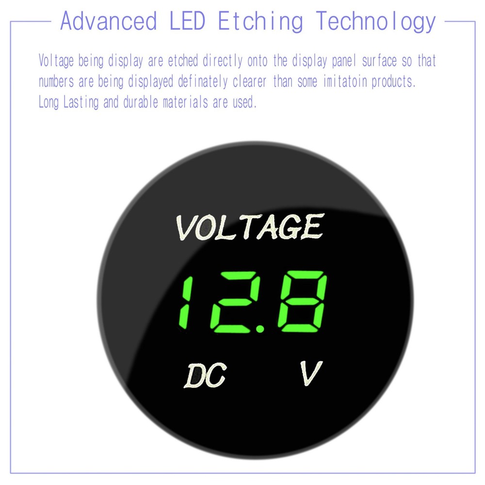 DC 12V-24V RED LED Panel Digital Voltage Meter Display Voltmeter Car Motorcycle