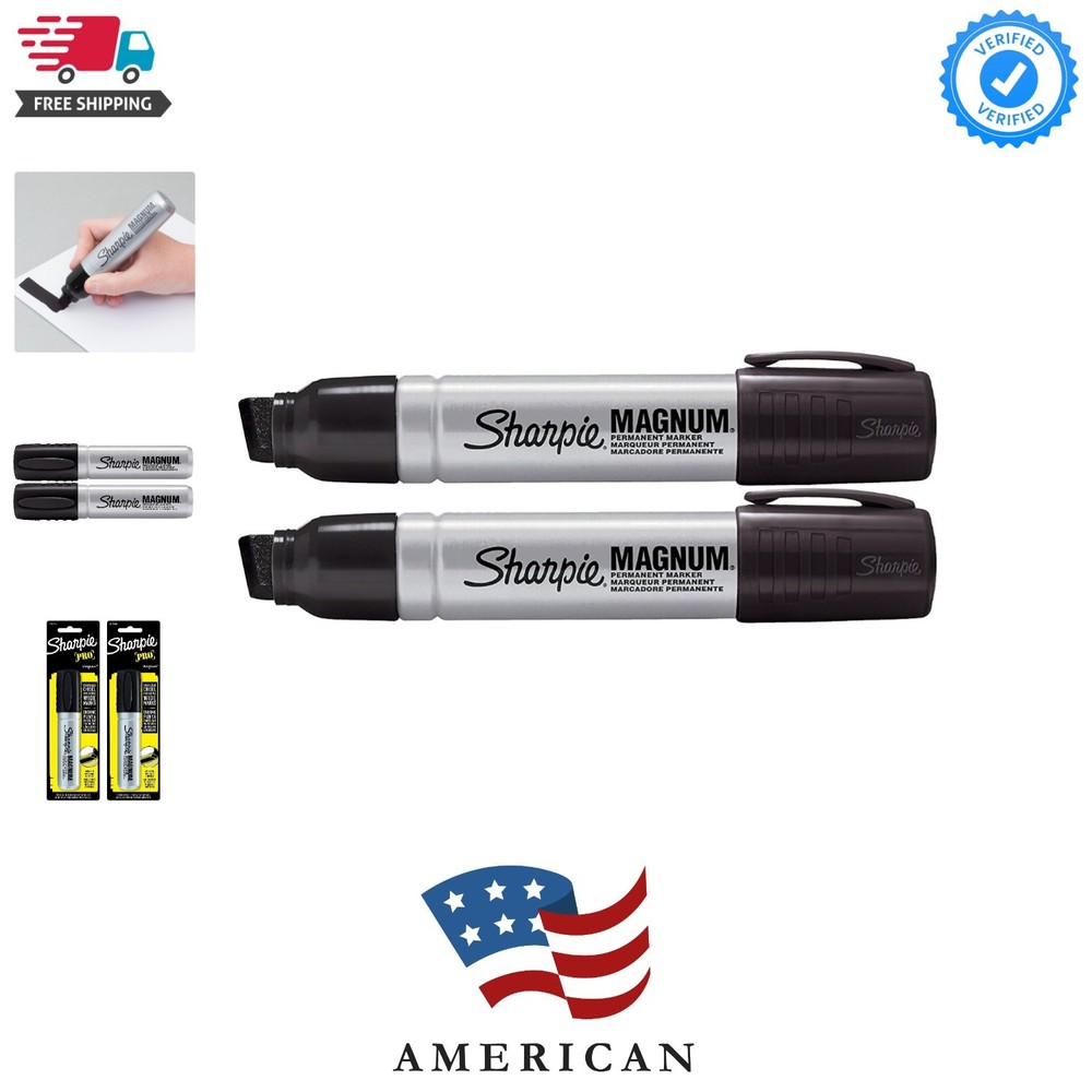 2 Pack 4411 Magnum Permanent Marker Black