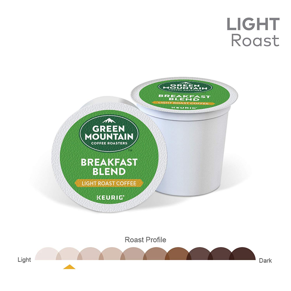 Green Mountain Coffee Roasters Breakfast Blend, Single Serve K-Cup , Light Roast