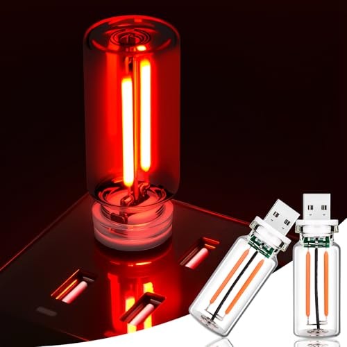 2 PCS USB Car LED Lights Interior, Touch Control Adjustable Brightness Red