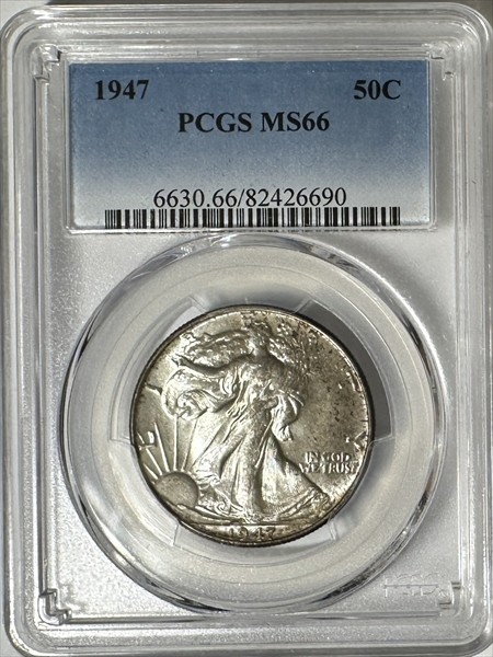 1947 Walking Liberty Half Dollar $1 PCGS MS66