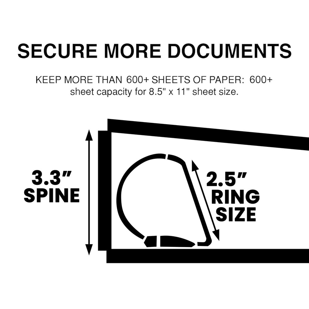 Performore 3 Ring Binder, Professional Angle D 2.5 Inch, Presentation Folder ...