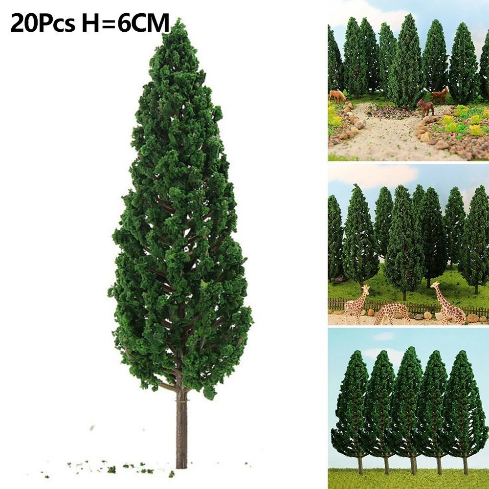 20x Miniature Trees Model Train Railroad Wargame Scenery Landscape Scale