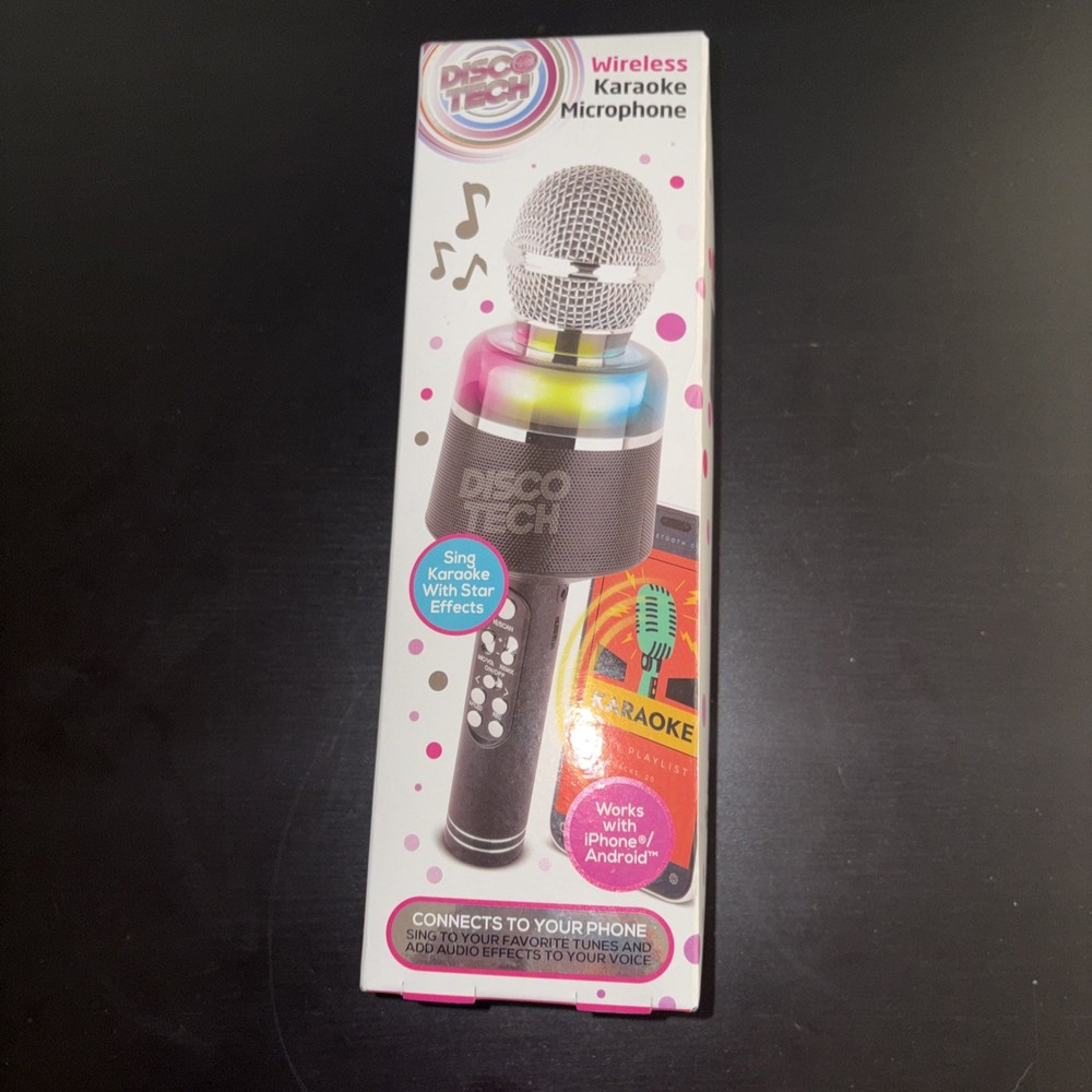 Disco Tech Wireless Karaoke Microphone iPhone/Android Audio Effects Bluetooth