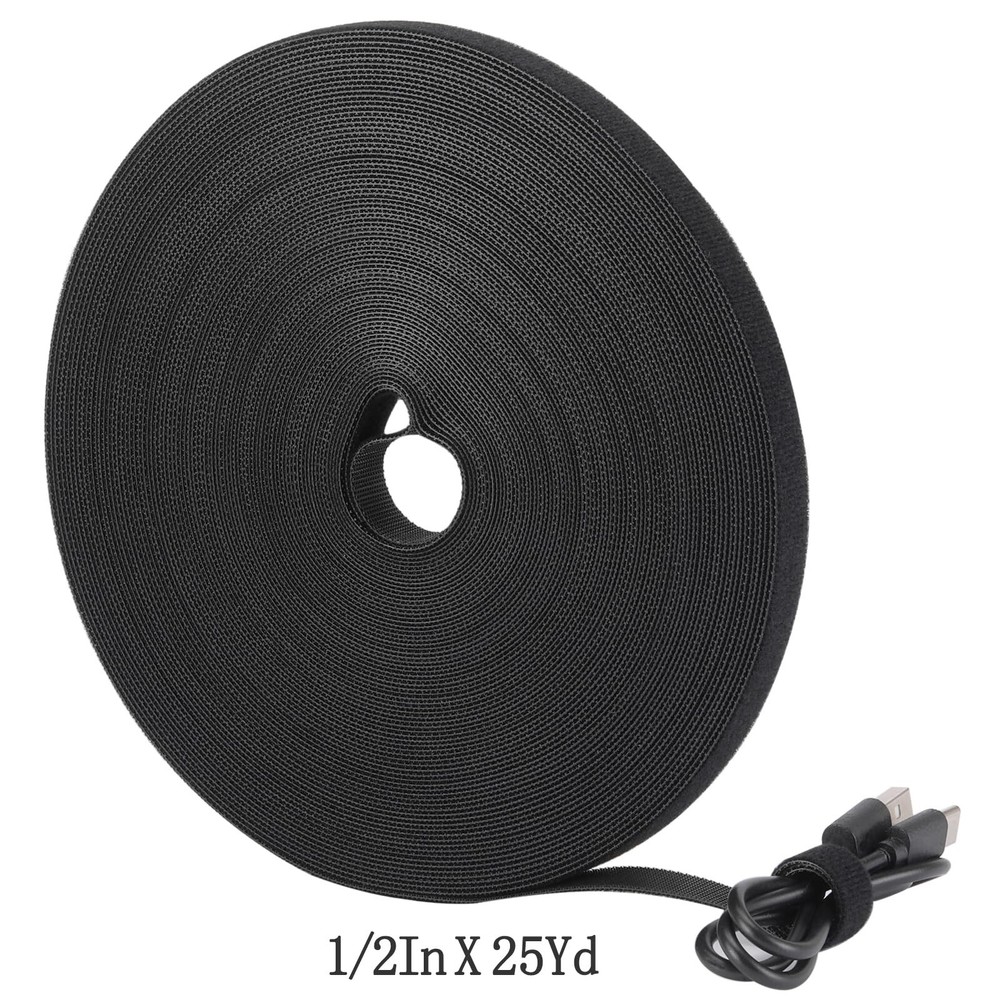 Cable Ties Reusable Straps Cable Wire Management Roll Black Fastening Double ...