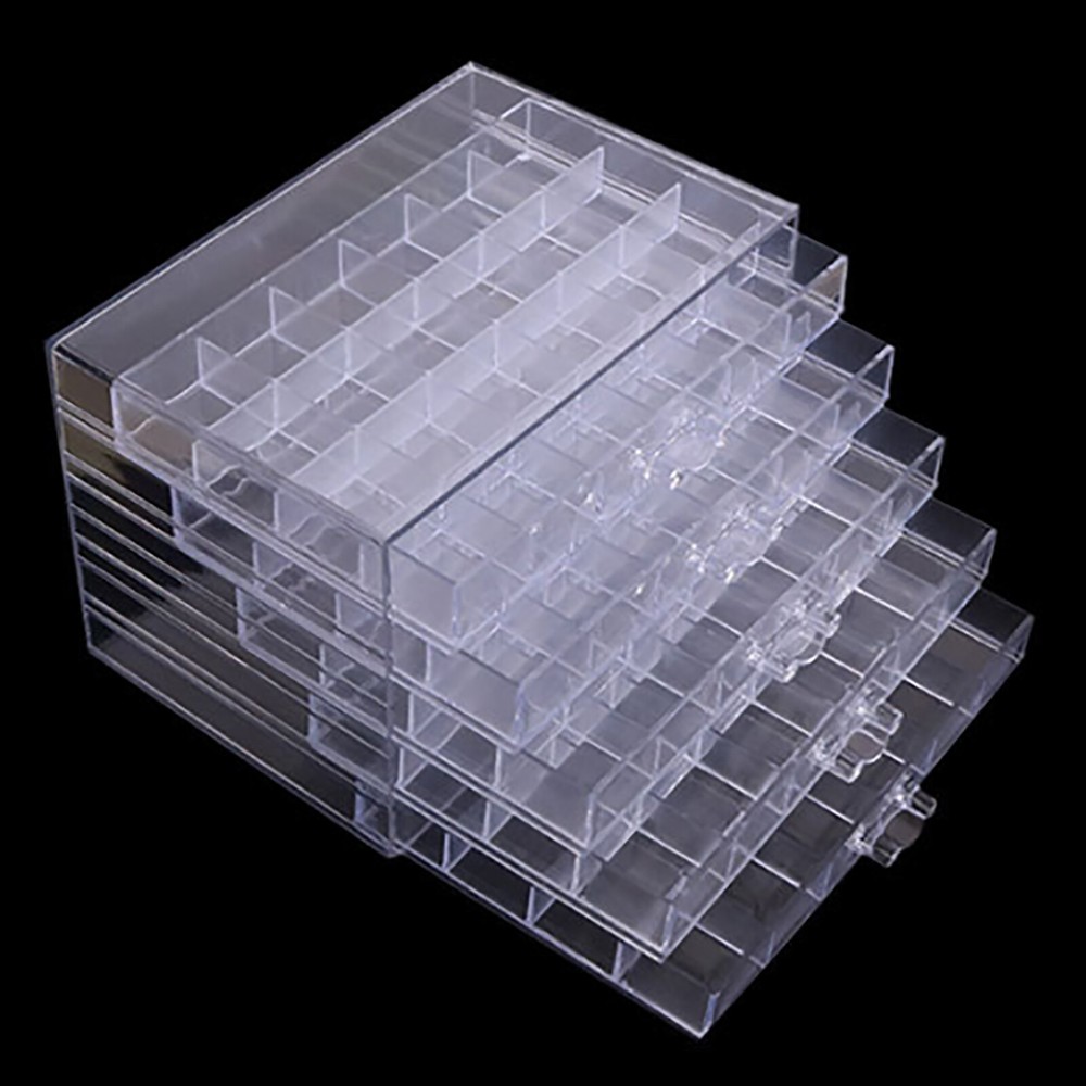 120 Grids Nail Art Storage Case 5-layer Drawer Acrylic Clear Organizer Box