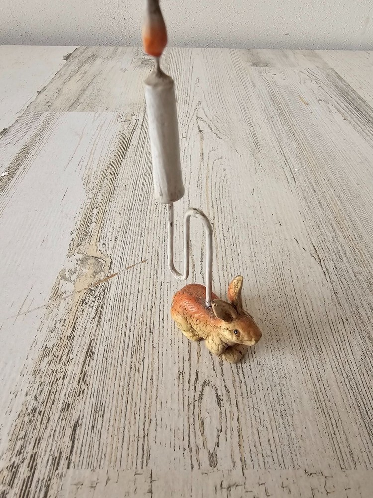 Vintage Easter bunny candle unique shabby chic spring decor unusual