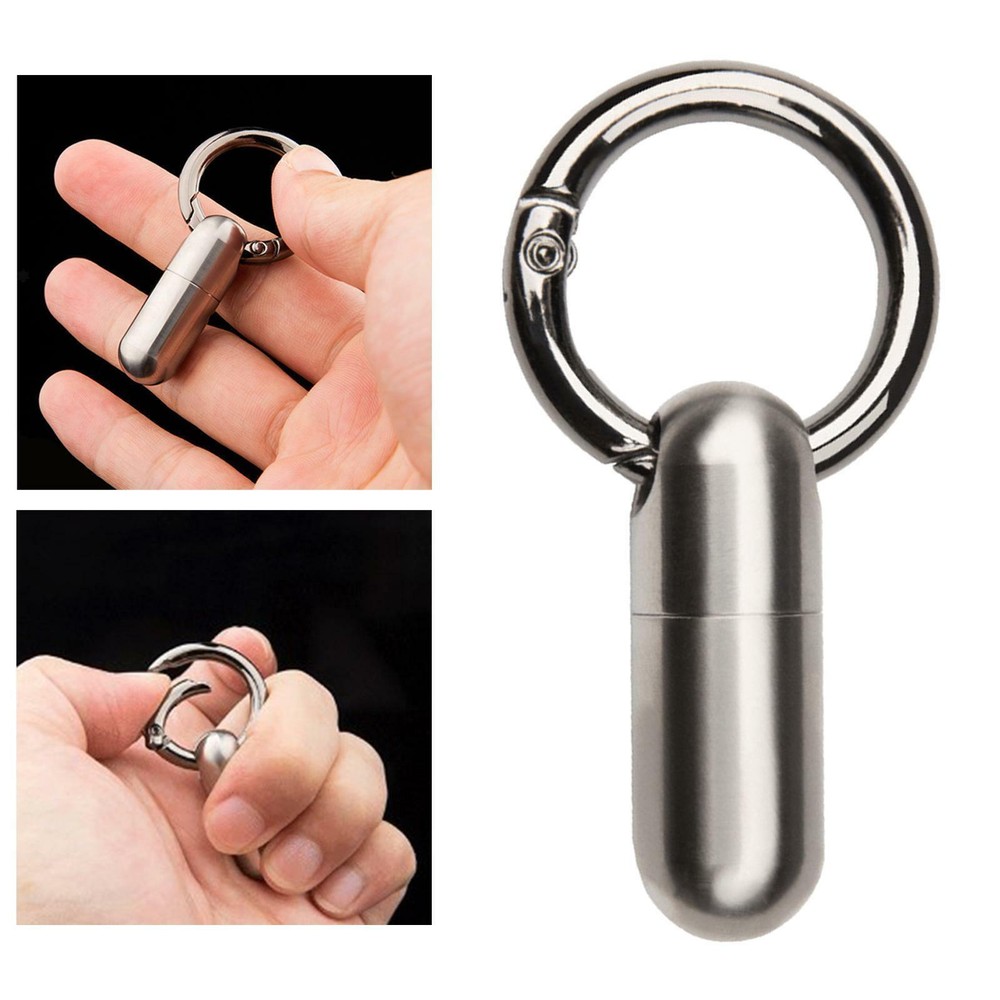 Waterproof Pill Container Keychain Holder Bottle Container Keepsake Box EDC Tool