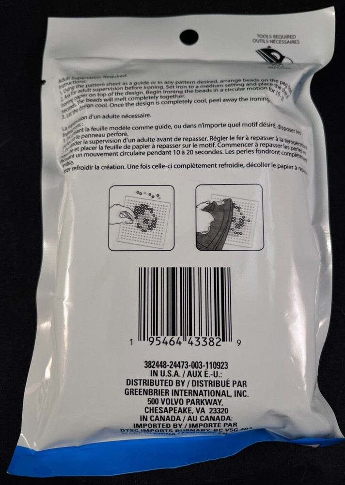 Fuse Beads - 1000 Meltin' Beads - 5mm - Red - Includes Interlocking Peg Board