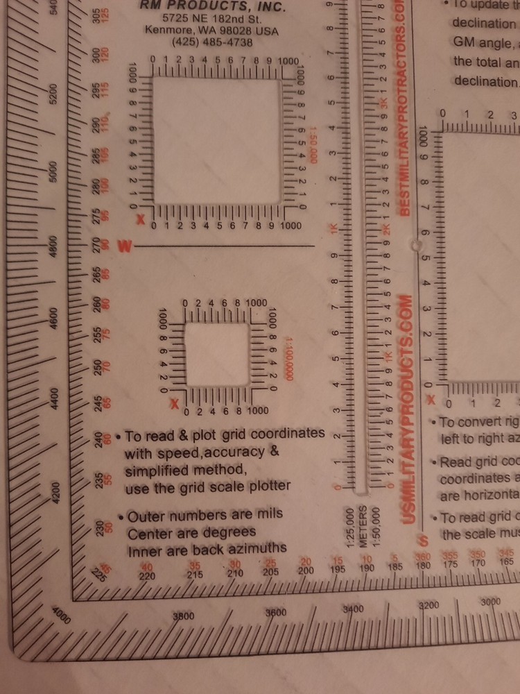2 NEW RM PRODUCTS Military Square Protractor (Red)
