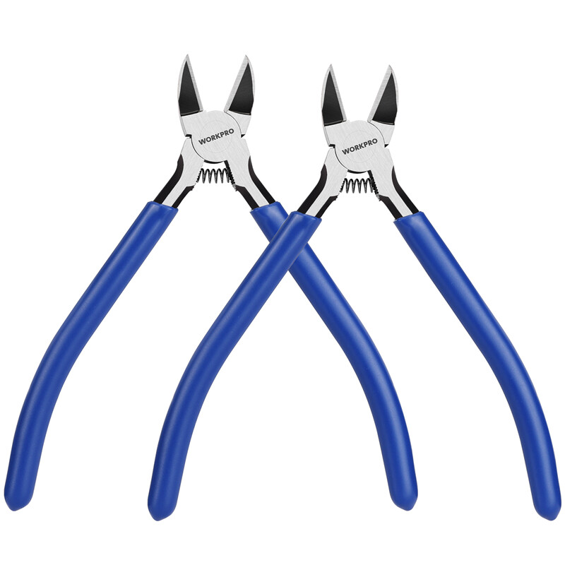 2PC Wire Cutters 6 Inch Precision Flush Cutter Spring Loaded Side Pliers