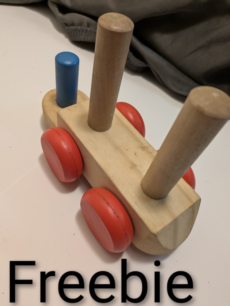 Vintage, Toy Wooden Pull Train Set