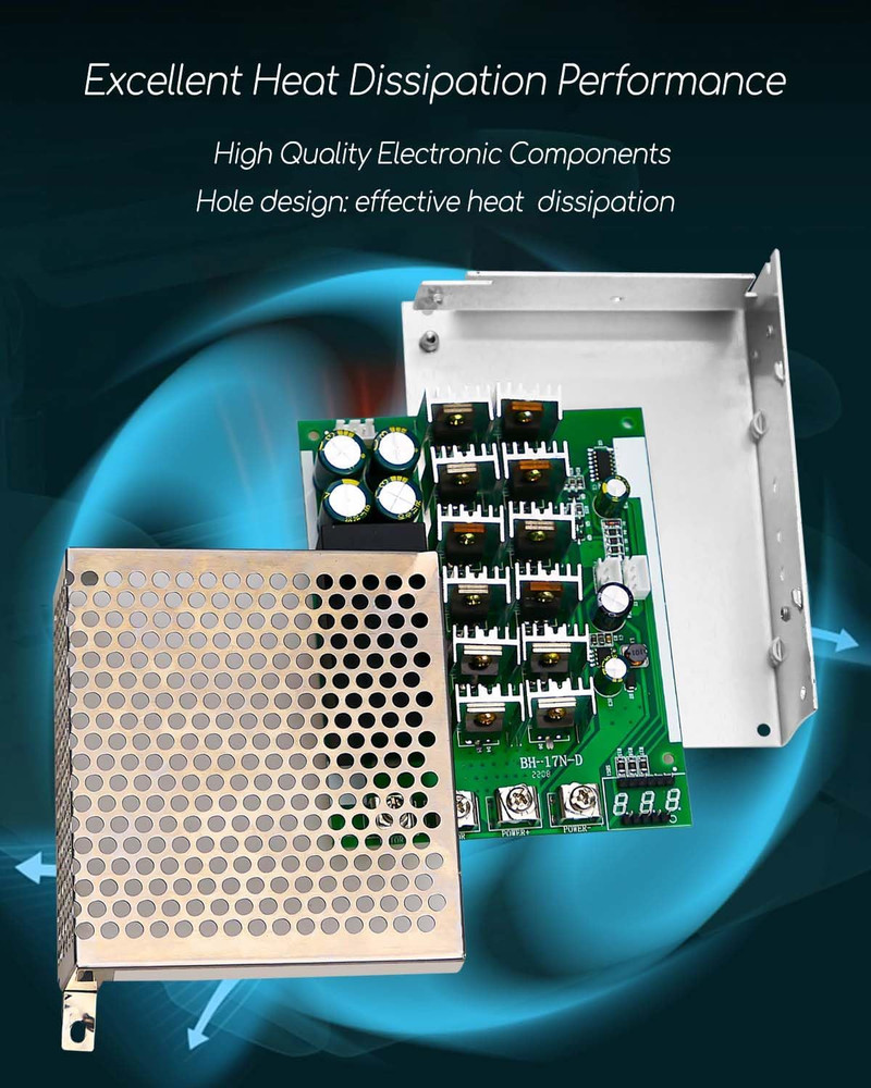PWM DC Motor Speed Controller, DC 10-55V MAX 100A, Stepless Brushed Motor Contro