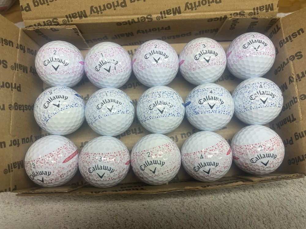 15 MINT! Callaway Supersoft Splatter golf balls AAAAA