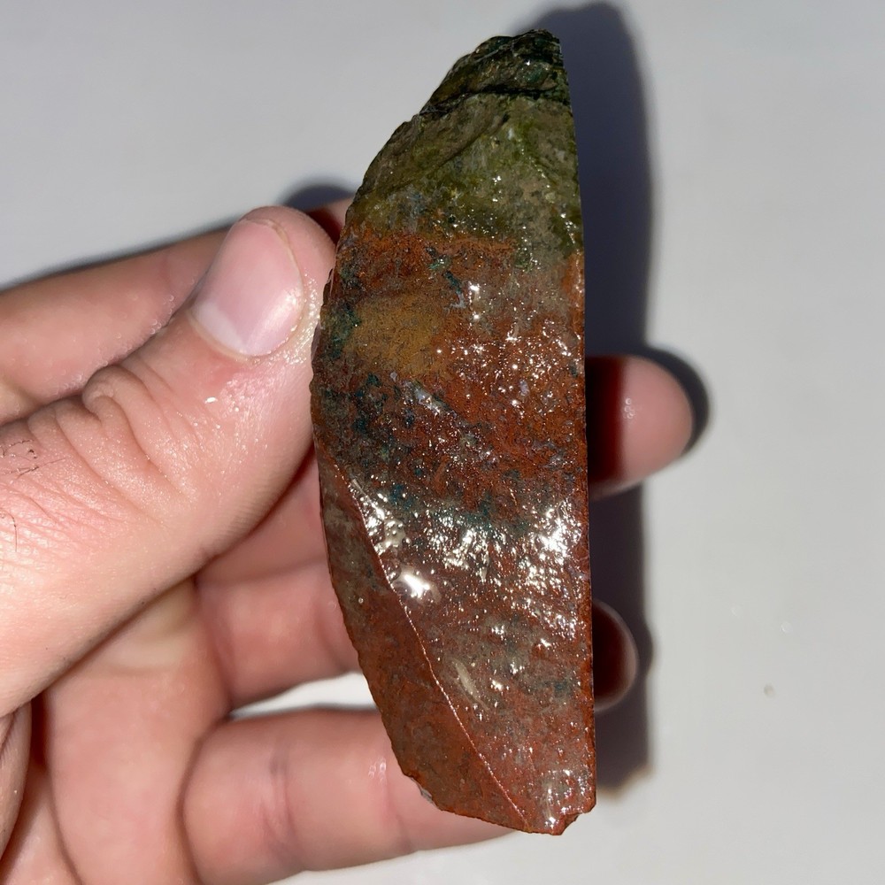 Green Red Moss Agate Rough 3.84 Oz