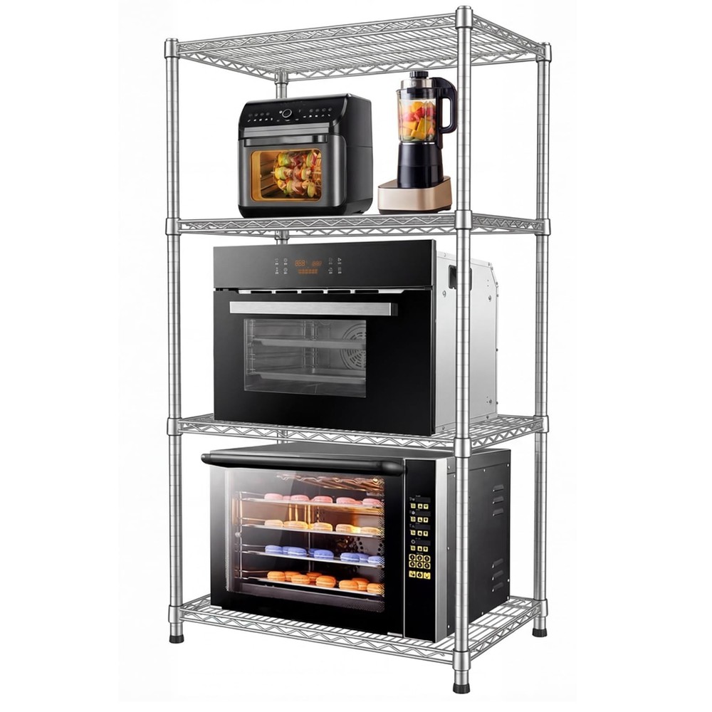 24"Depth Metal Wire Shelving Unit Metal Shelf Adjustable Storage Rack Kitchen...