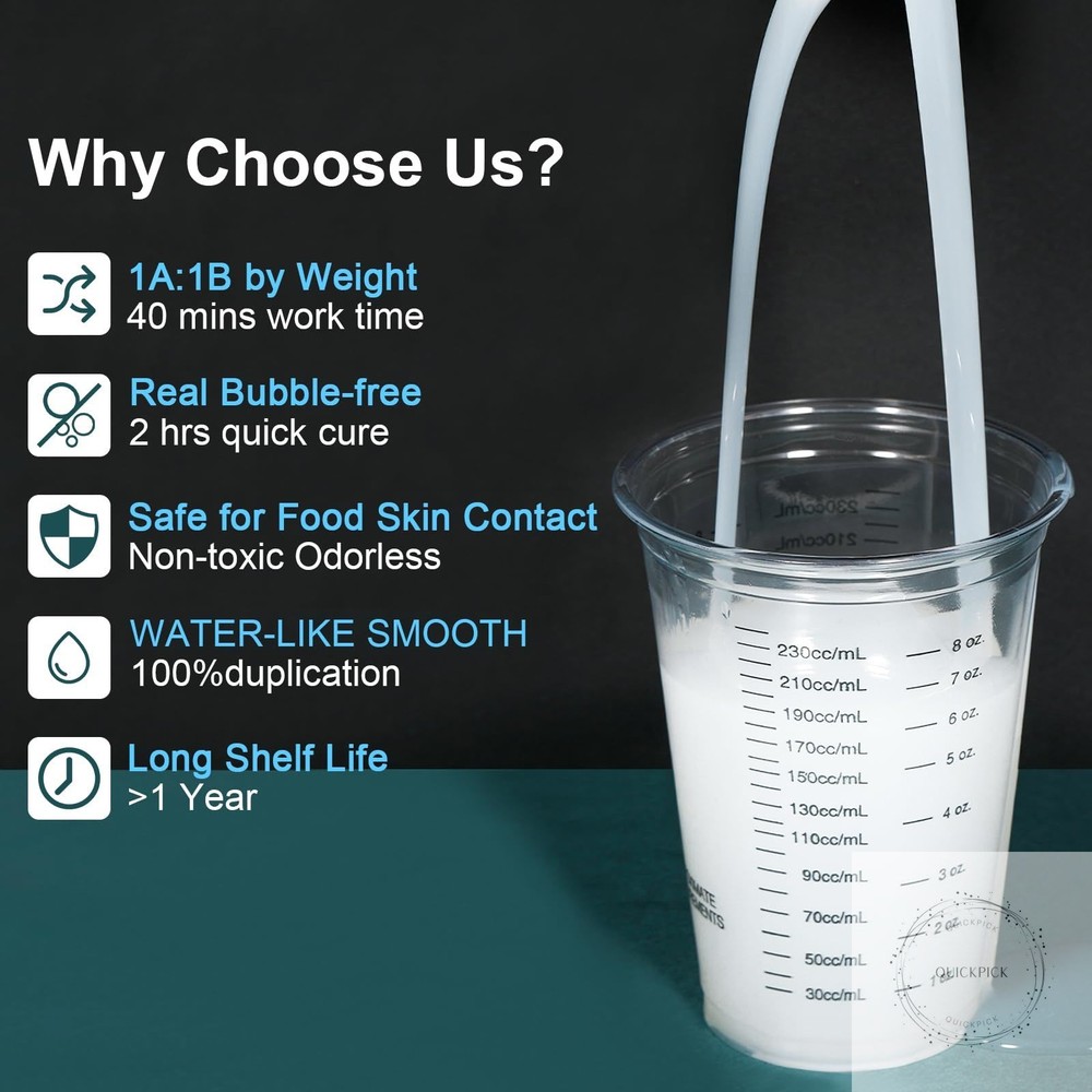 Silicone Mold Making Kit,64OZ Super Elastic Liquid Silicone for Mold Maker, Fast