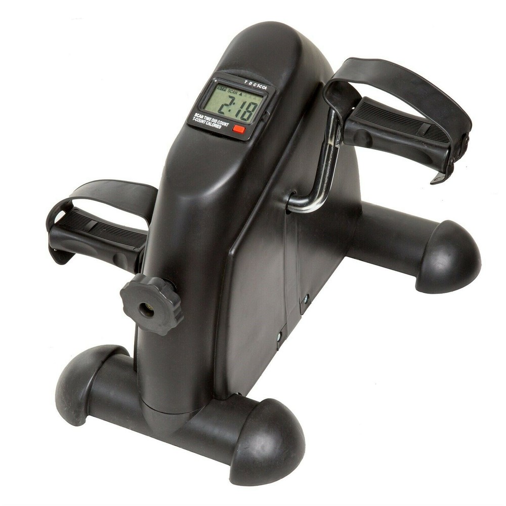 Digital Sit Down Pedal Exerciser Adjustable Resistance Knob Work Out Legs Arms