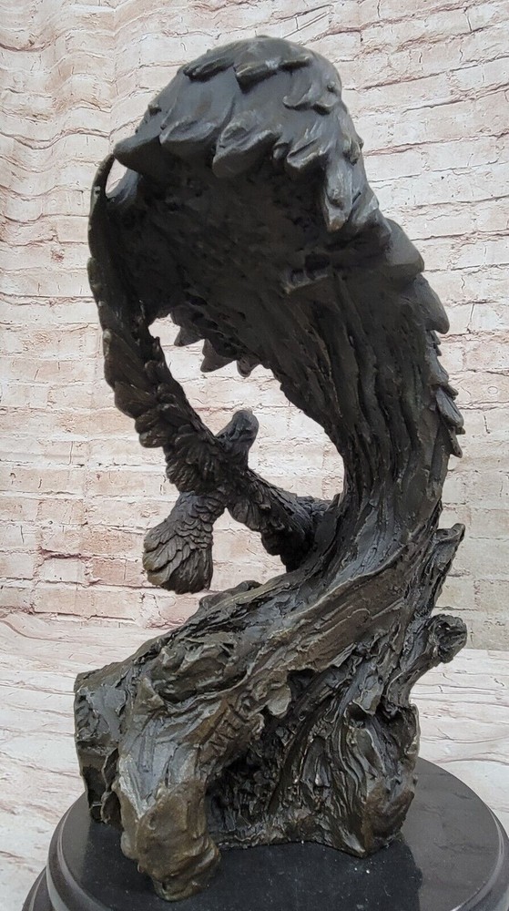 Milo`s Original Bronze Statue: Handmade EagleHead Sculpture, Fine Artwork