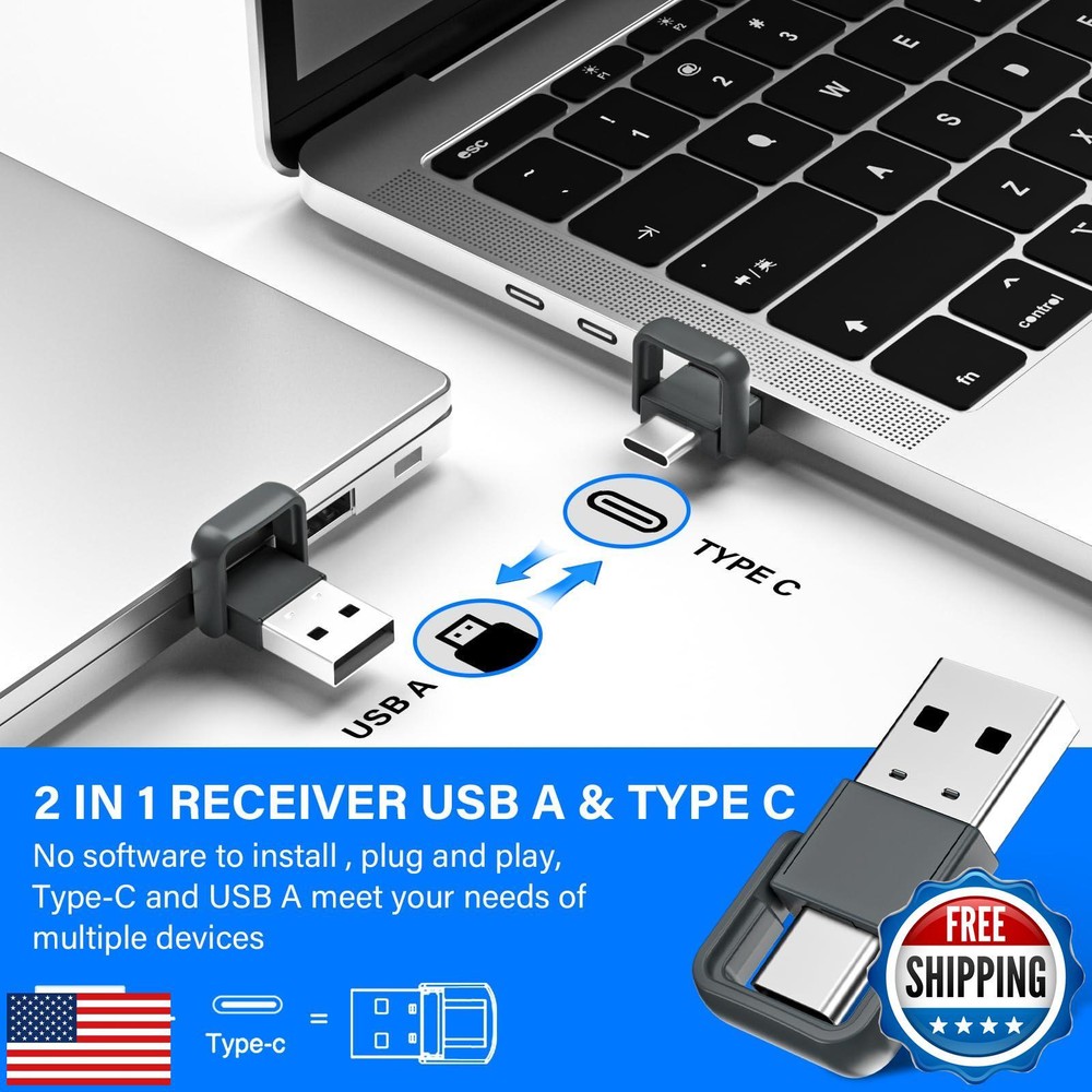 Presentation Clicker with Air Mouse - USB C Wireless Presenter Remote Clicker