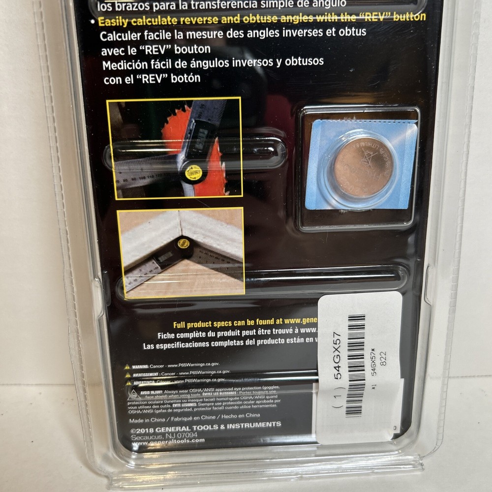 General Tools Pro Angle 2, Digital Angle Finder, 5" Size,