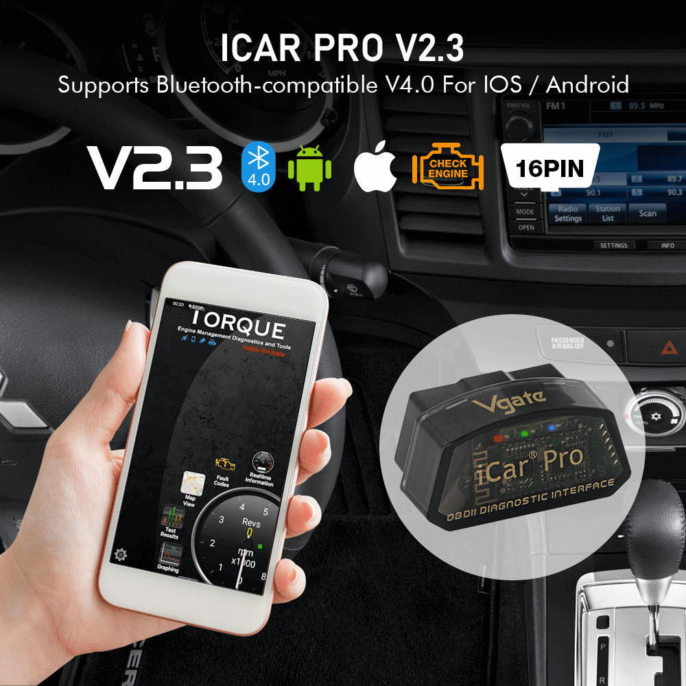 iCar Pro Bluetooth 4.0 OBD2 Diagnostic Scanner Tool Code Reader For Android IOS