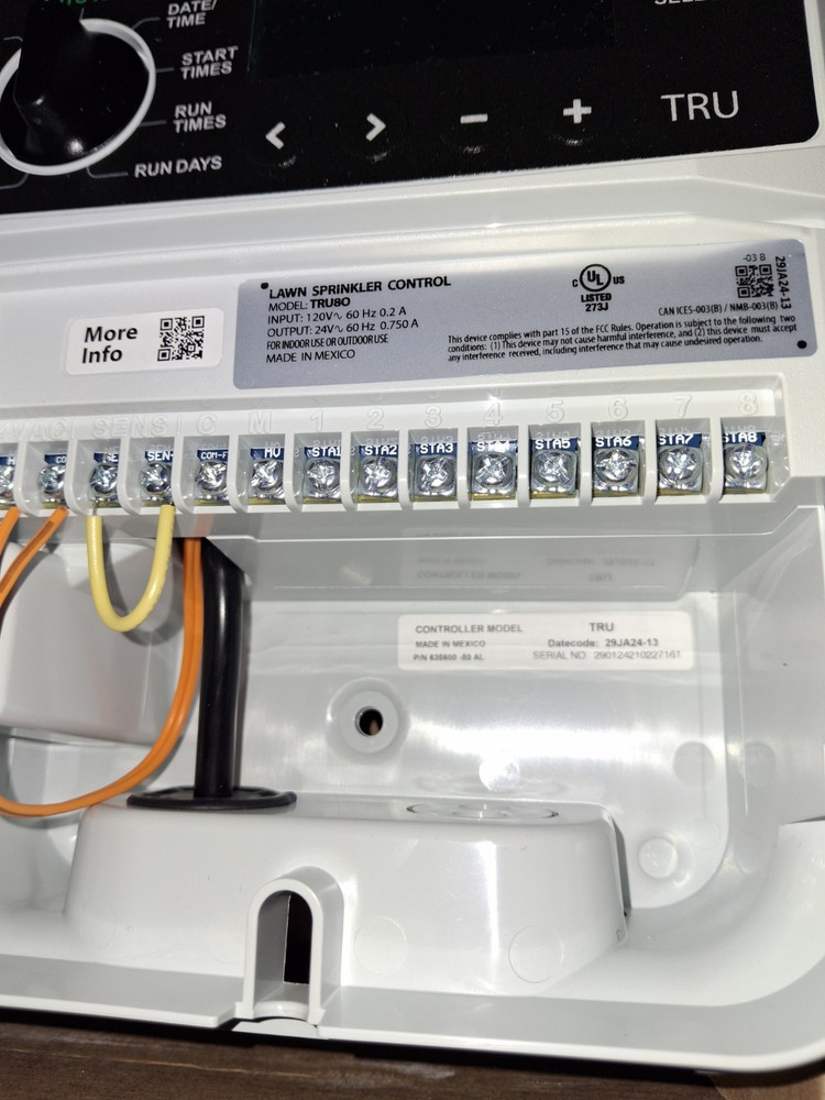 Rain Bird TRU8O Program-Based Indoor/Outdoor Irrigation Sprinkler Controller